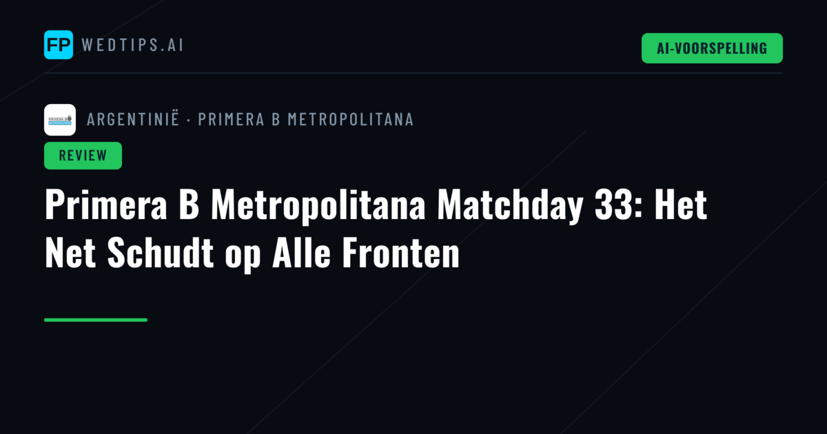 Primera B Metropolitana Matchday 33: Het Net Schudt op Alle Fronten