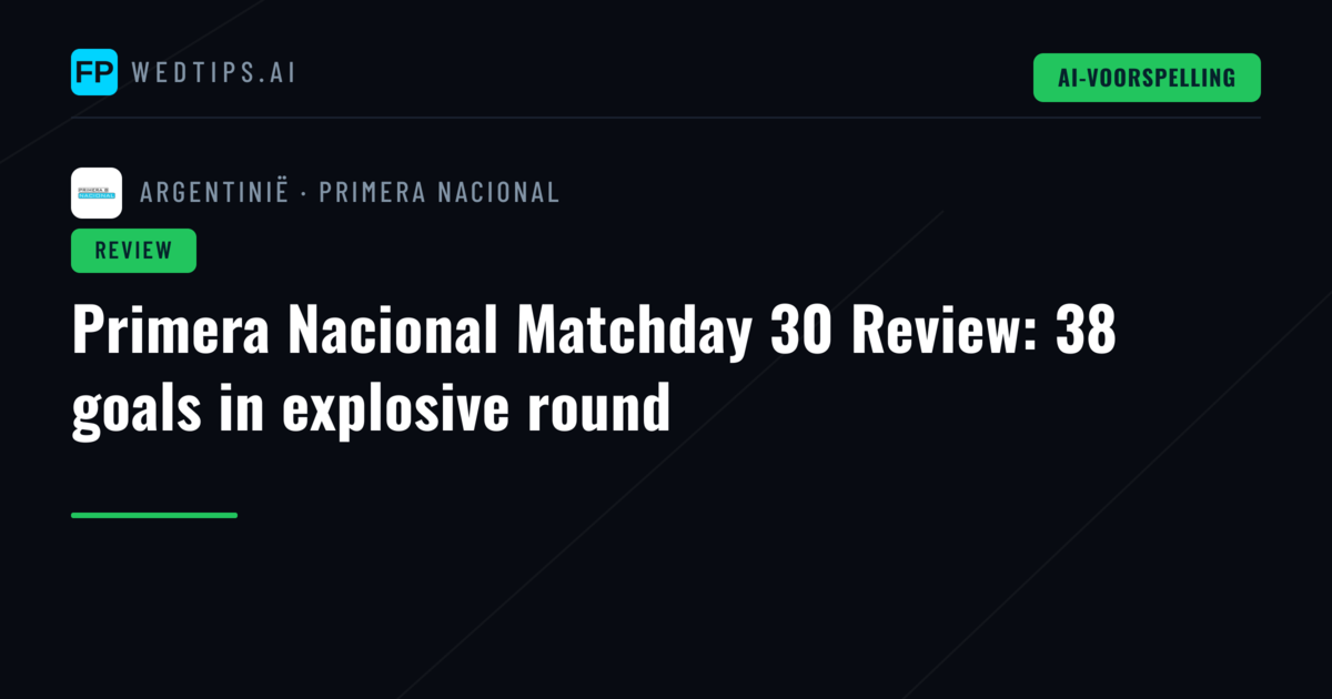Primera Nacional Matchday 30 Review: 38 goals in explosive round