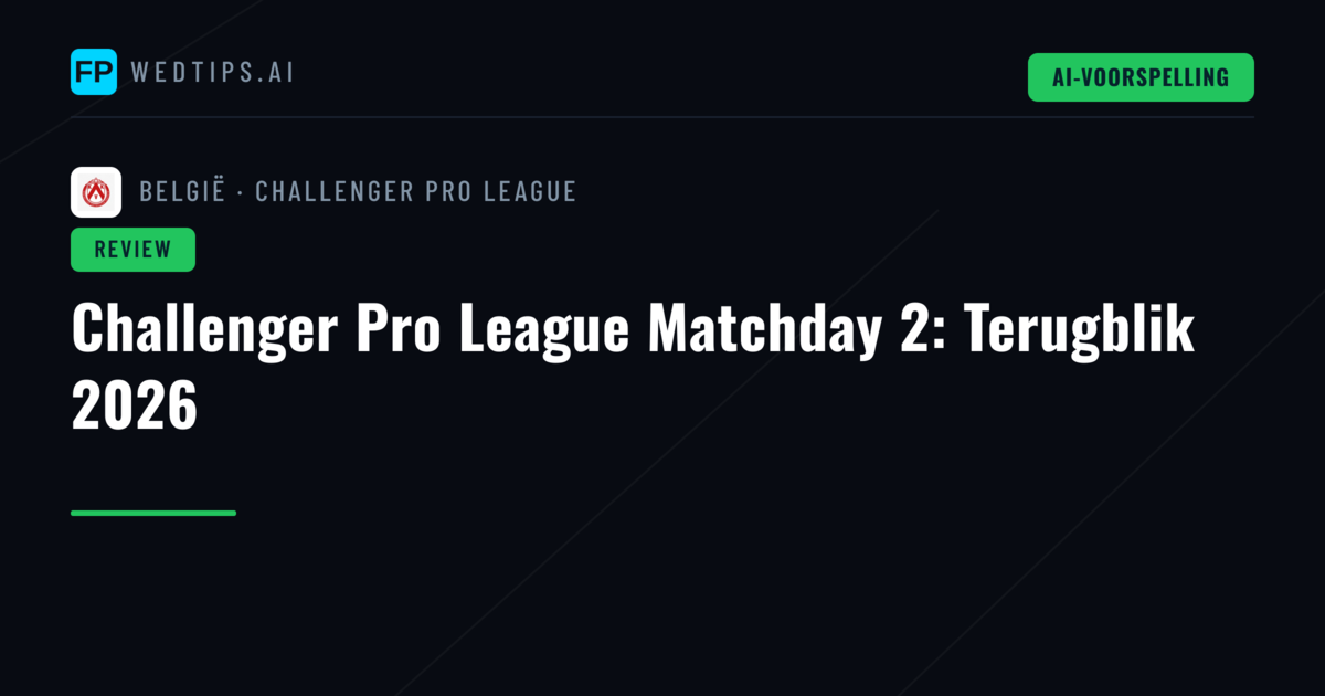 Challenger Pro League Matchday 2: Terugblik 2026