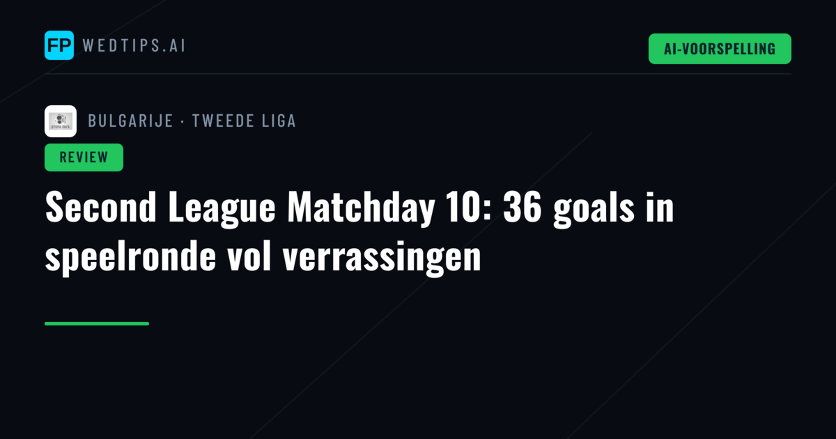 Second League Matchday 10: 36 goals in speelronde vol verrassingen