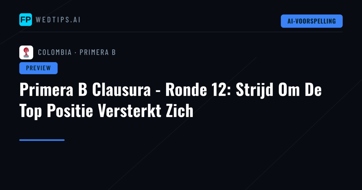 Primera B Clausura - Ronde 12: Strijd Om De Top Positie Versterkt Zich
