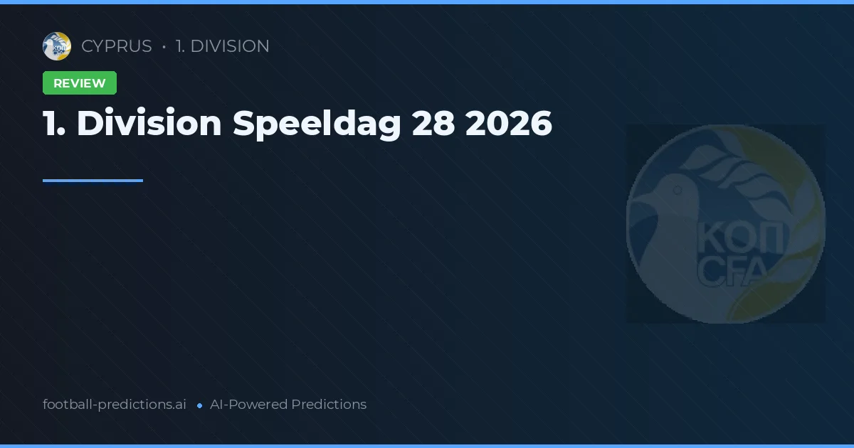 1. Division Speeldag 28 2026