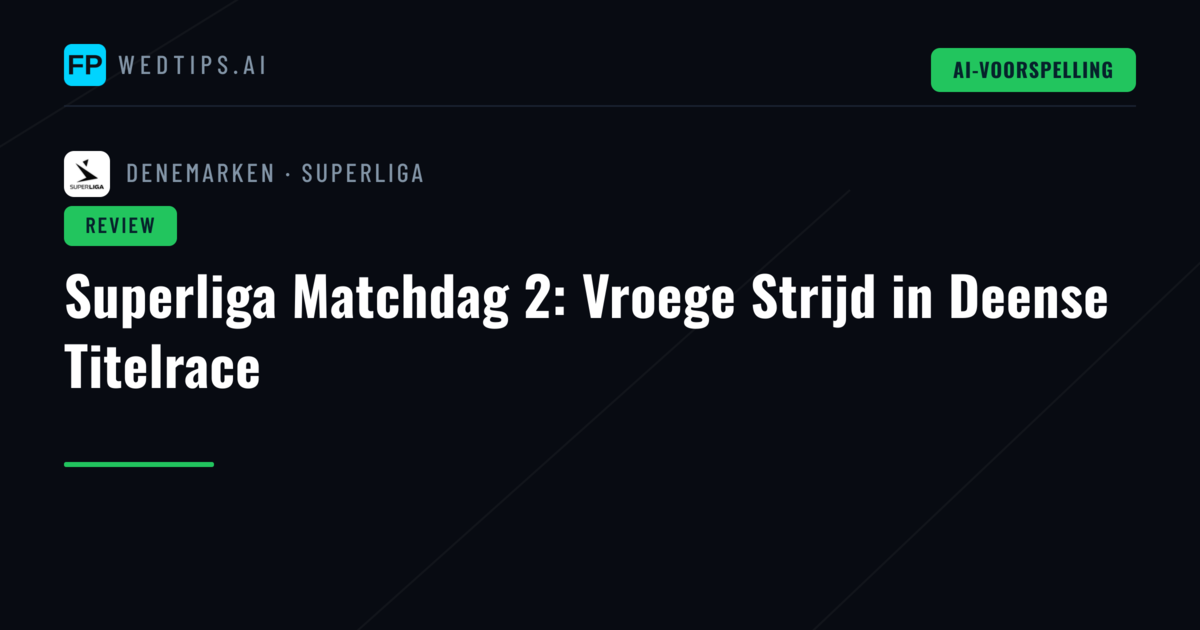 Superliga Matchdag 2: Vroege Strijd in Deense Titelrace