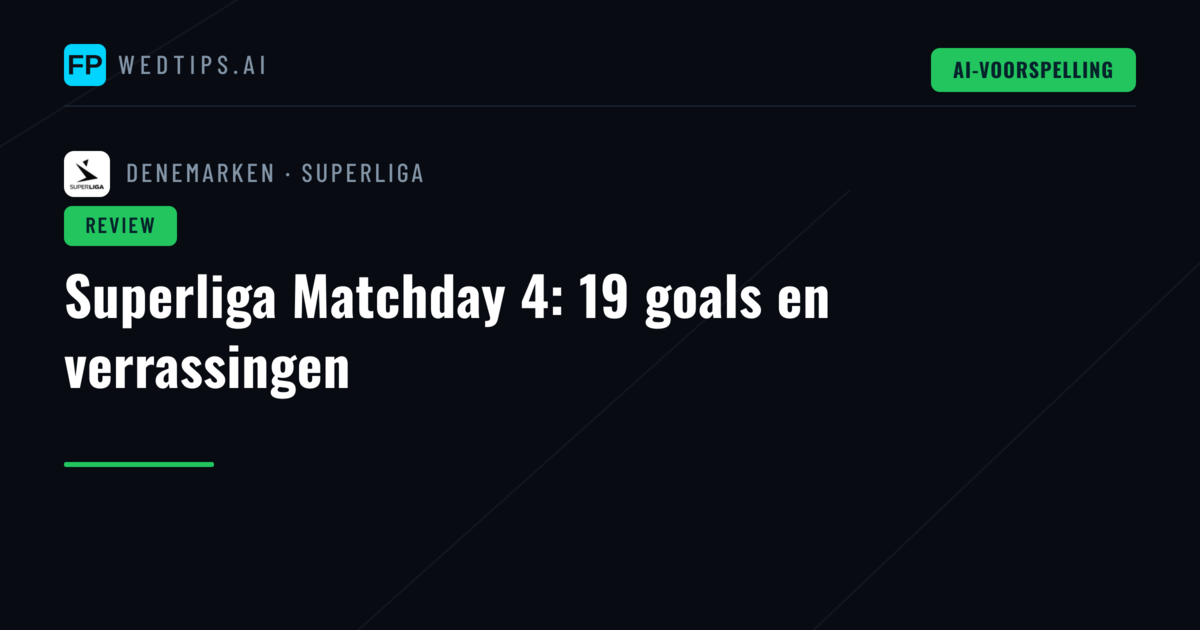 Superliga Matchday 4: 19 goals en verrassingen