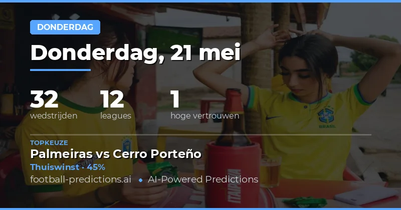 Analiseer de Dinsdagwedstrijden op 21 Mei 2026