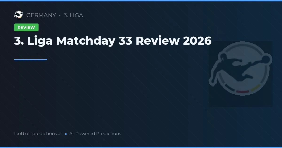 3. Liga Matchday 33 Review 2026