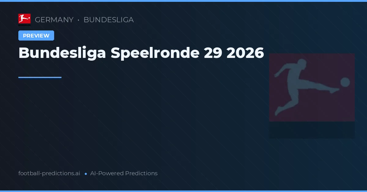 Bundesliga Speelronde 29 2026