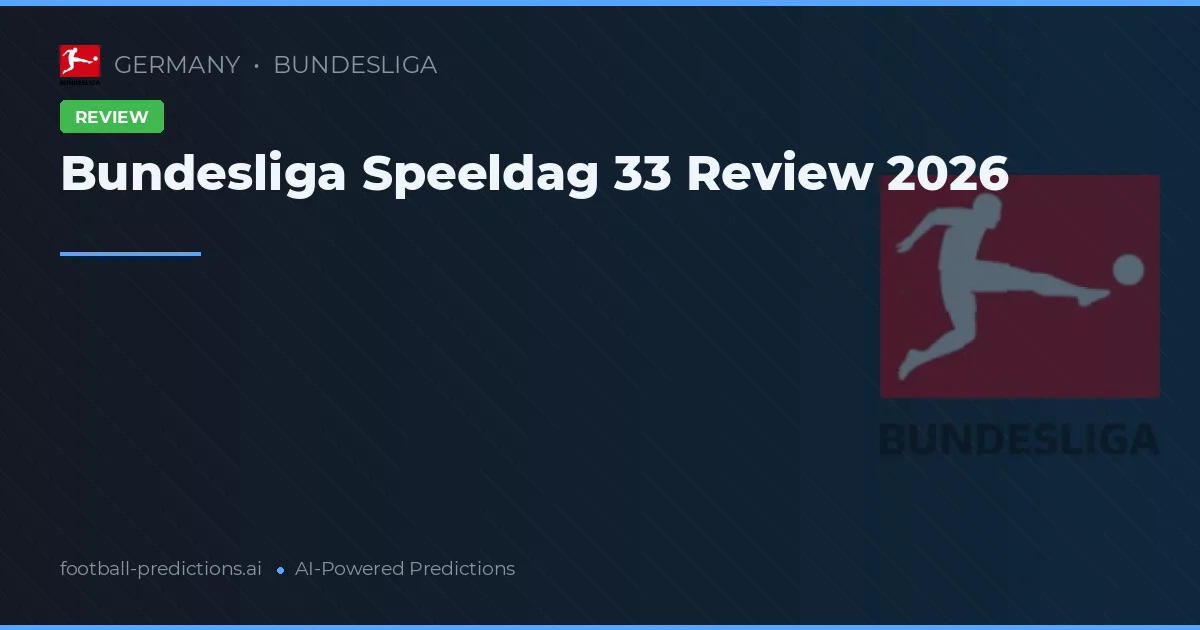 Bundesliga Speeldag 33 Review 2026