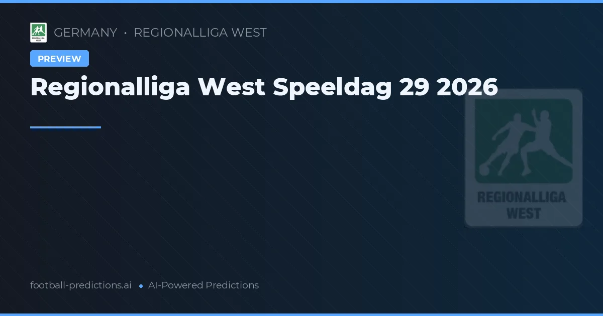 Regionalliga West Speeldag 29 2026