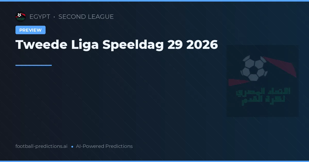 Tweede Liga Speeldag 29 2026