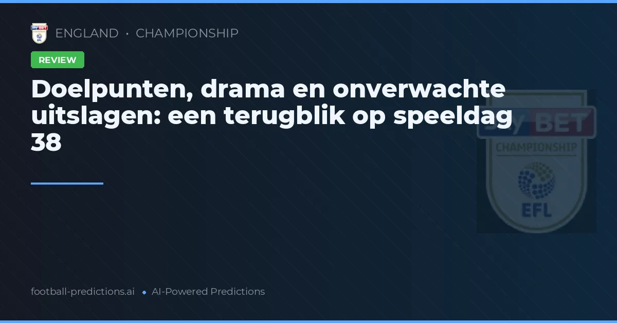 Doelpunten, drama en onverwachte uitslagen: een terugblik op speeldag 38