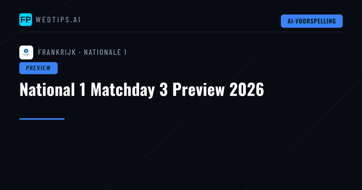 National 1 Matchday 3 Preview 2026
