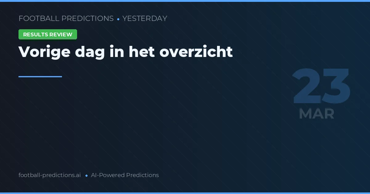 Vorige dag in het overzicht