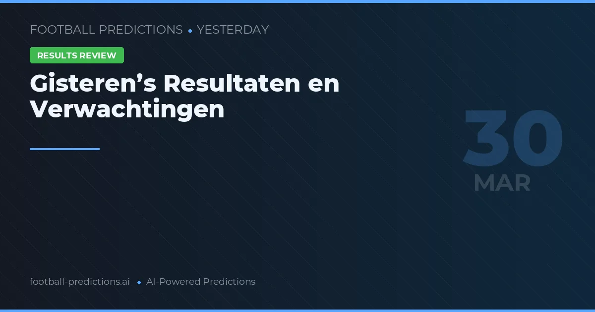 Gisteren’s Resultaten en Verwachtingen