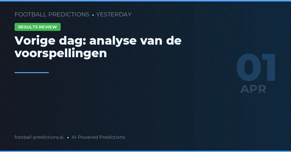 Vorige dag: analyse van de voorspellingen