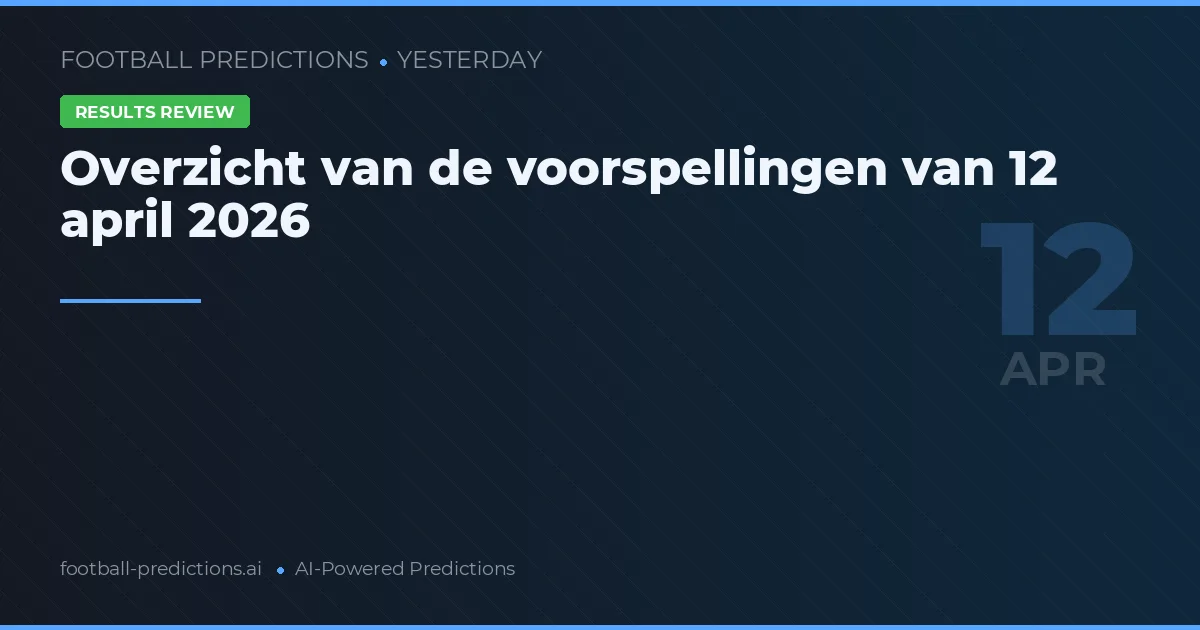 Overzicht van de voorspellingen van 12 april 2026