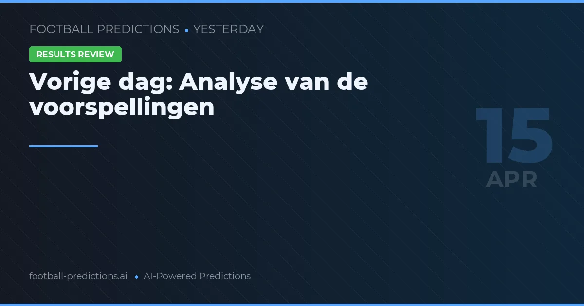 Vorige dag: Analyse van de voorspellingen