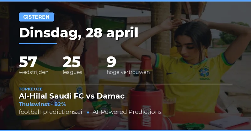 Evaluatie van de voetbalvoorspellingen van gisteren