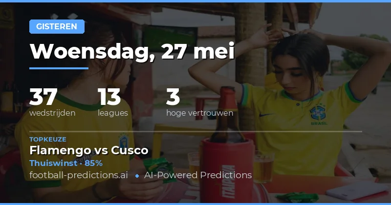 Nauwkeurige analyse van de voetbalvoorspellingen van 27 mei 2026