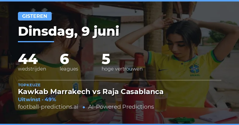Voetbalvoorspellingen & Tips — Dinsdag, 9 juni, 2026