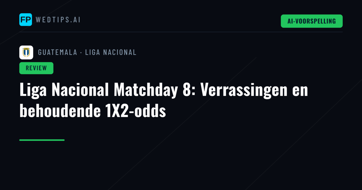 Liga Nacional Matchday 8: Verrassingen en behoudende 1X2-odds
