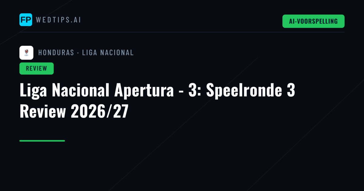 Liga Nacional Apertura - 3: Speelronde 3 Review 2026/27