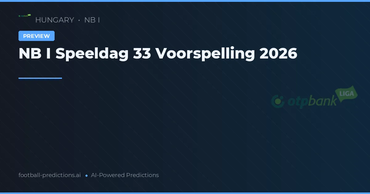 NB I Speeldag 33 Voorspelling 2026