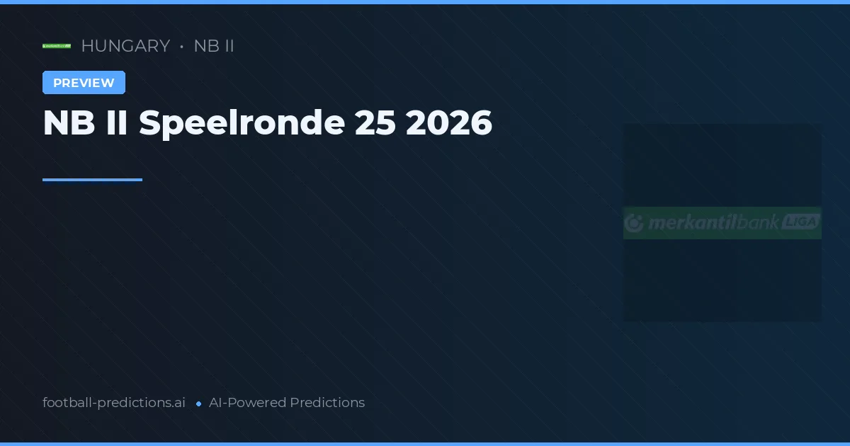 NB II Speelronde 25 2026