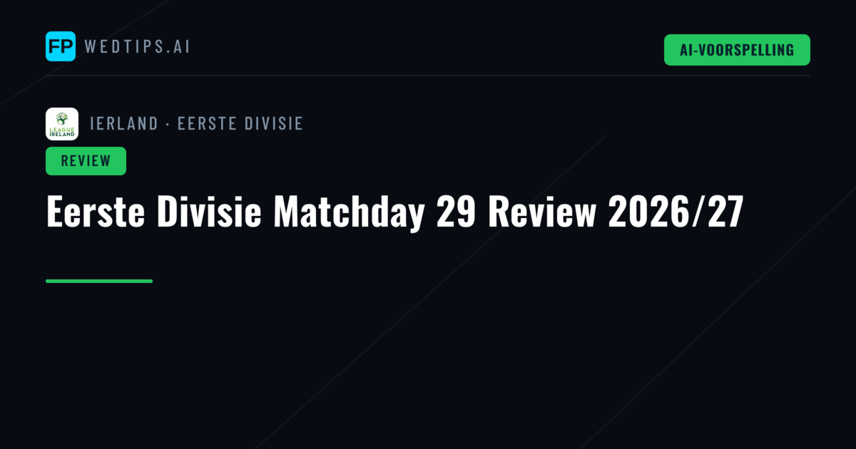 Eerste Divisie Matchday 29 Review 2026/27