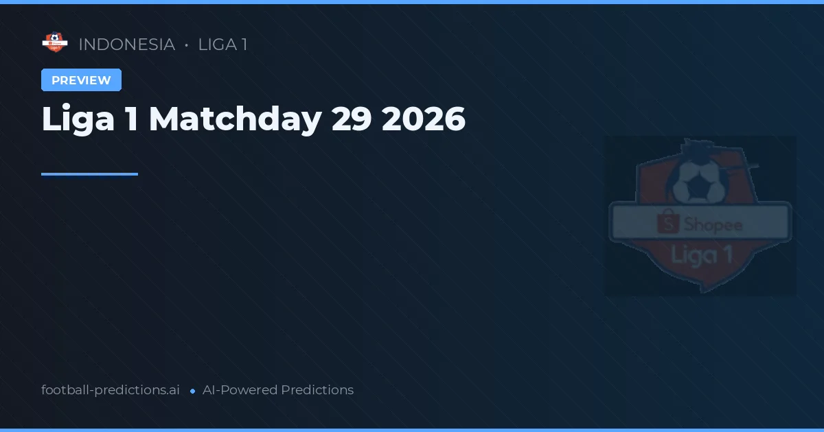 Liga 1 Matchday 29 2026