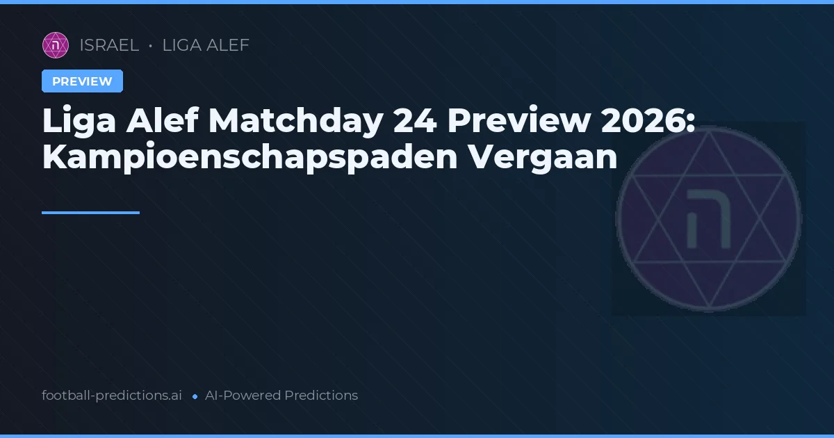 Liga Alef Matchday 24 Preview 2026: Kampioenschapspaden Vergaan