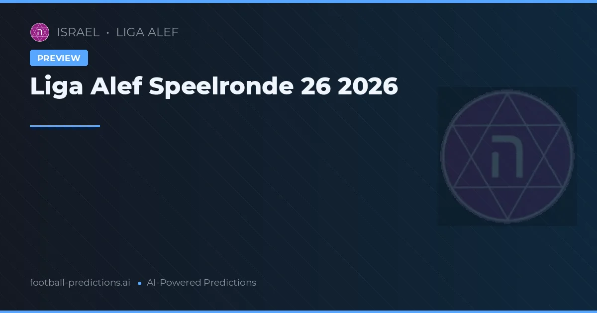 Liga Alef Speelronde 26 2026