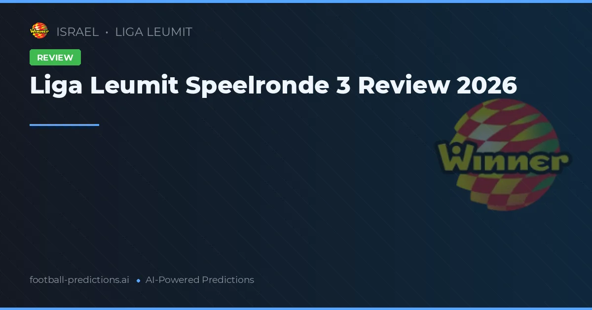 Liga Leumit Speelronde 3 Review 2026