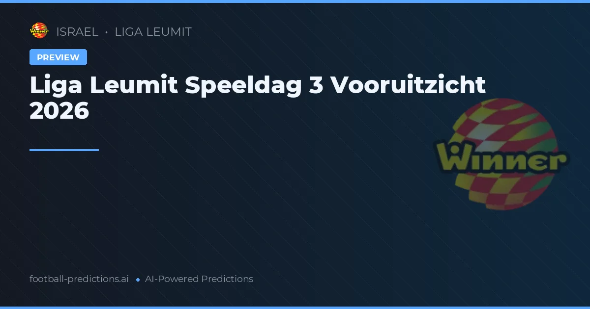 Liga Leumit Speeldag 3 Vooruitzicht 2026