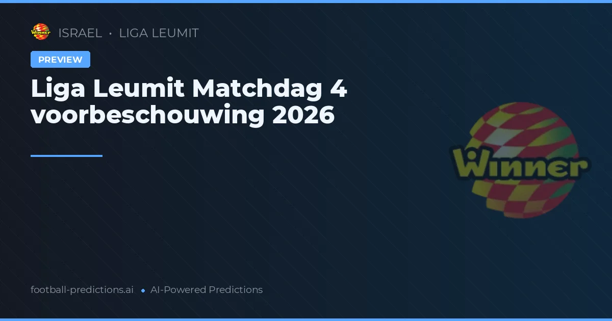 Liga Leumit Matchdag 4 voorbeschouwing 2026