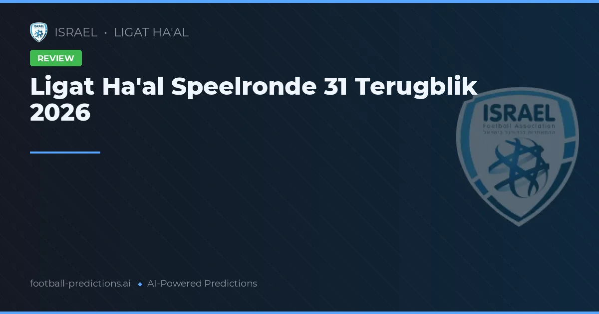 Ligat Ha'al Speelronde 31 Terugblik 2026