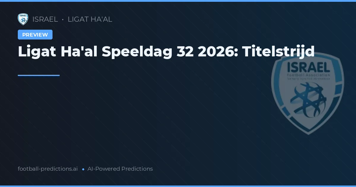 Ligat Ha'al Speeldag 32 2026: Titelstrijd