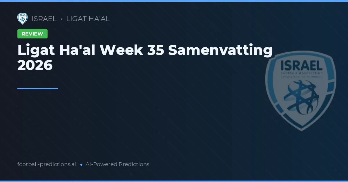 Ligat Ha'al Week 35 Samenvatting 2026