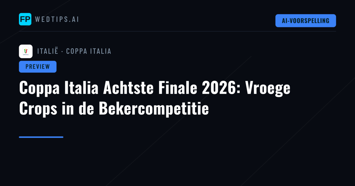 Coppa Italia Achtste Finale 2026: Vroege Crops in de Bekercompetitie