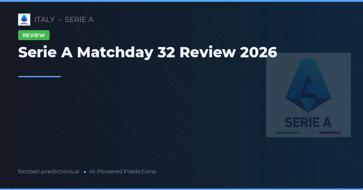 Serie A Matchday 32 Review 2026