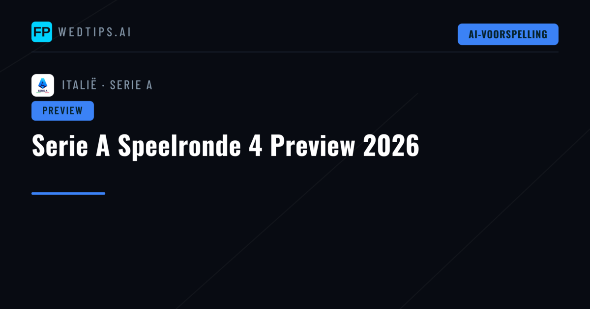 Serie A Speelronde 4 Preview 2026