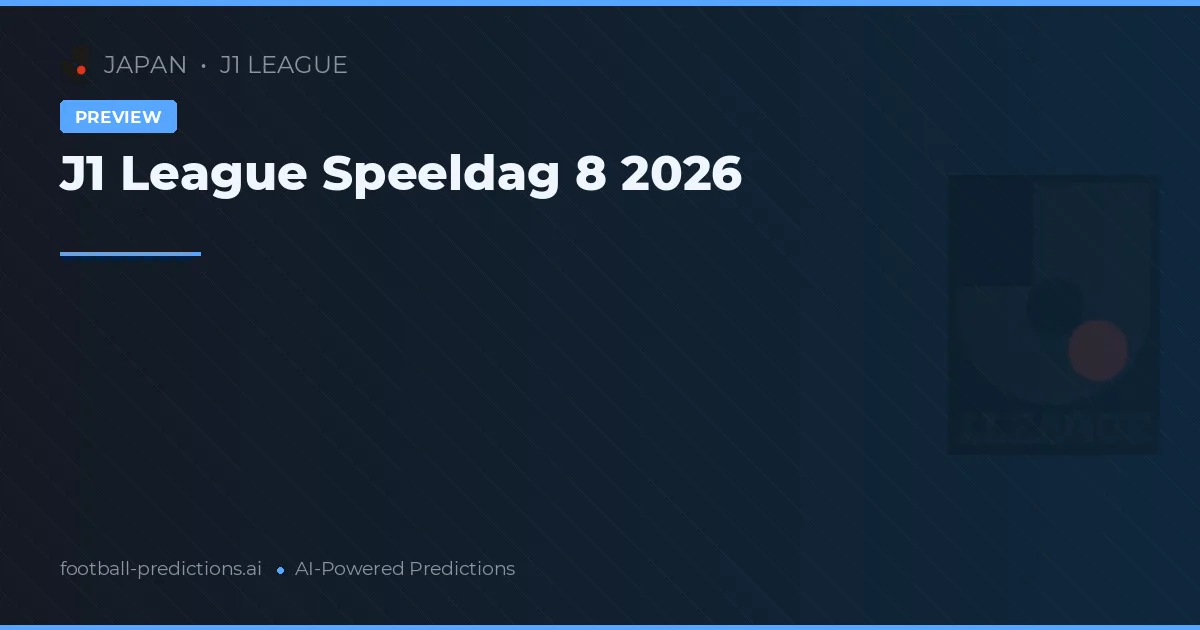 J1 League Speeldag 8 2026
