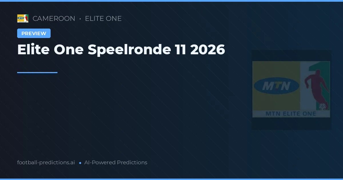 Elite One Speelronde 11 2026