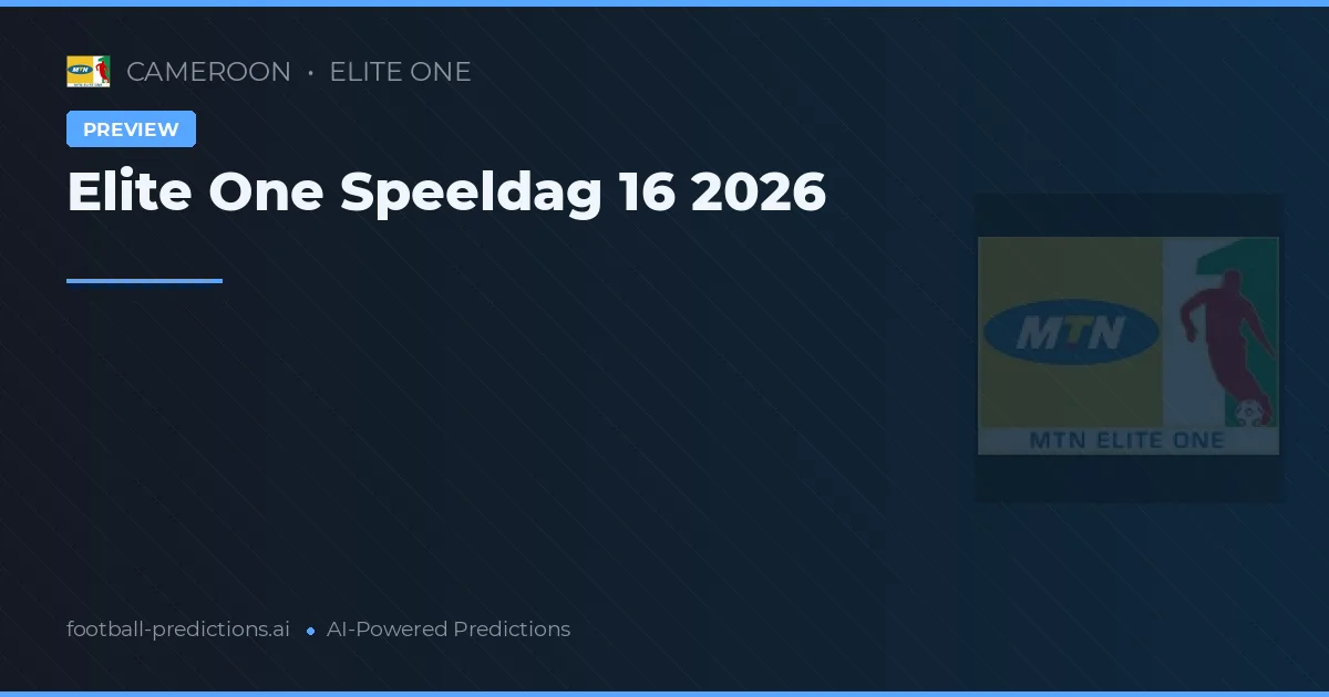 Elite One Speeldag 16 2026