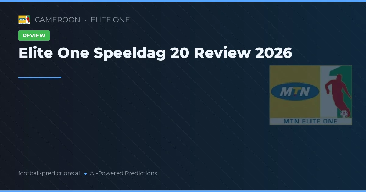 Elite One Speeldag 20 Review 2026
