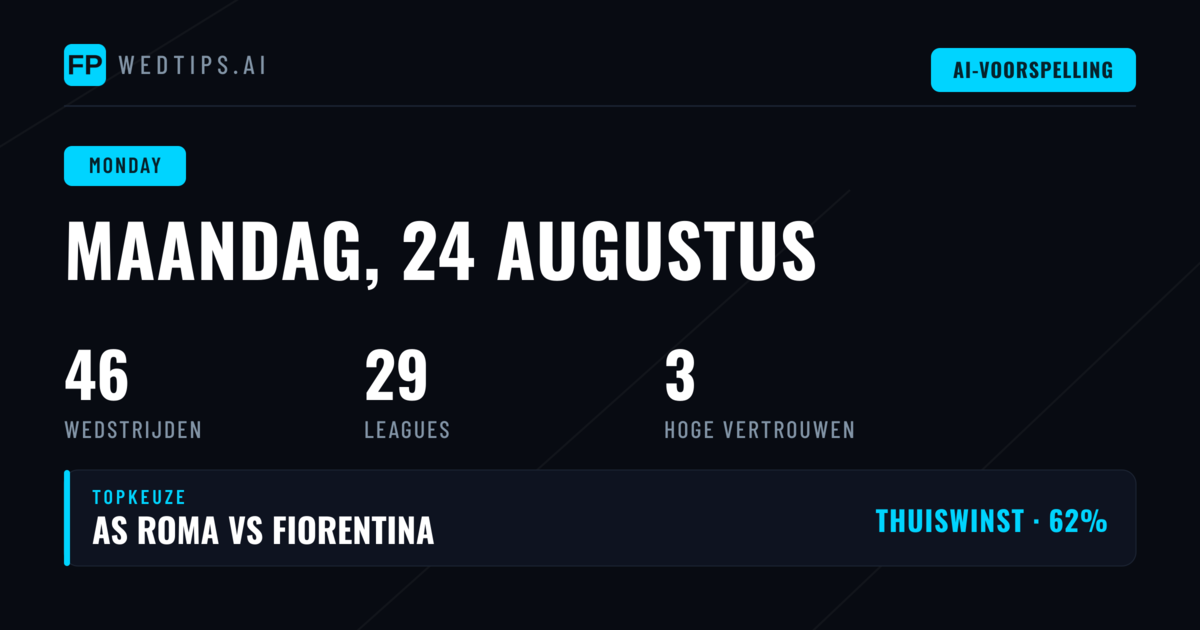 Maandagse Divisiepodling op 24 Augustus