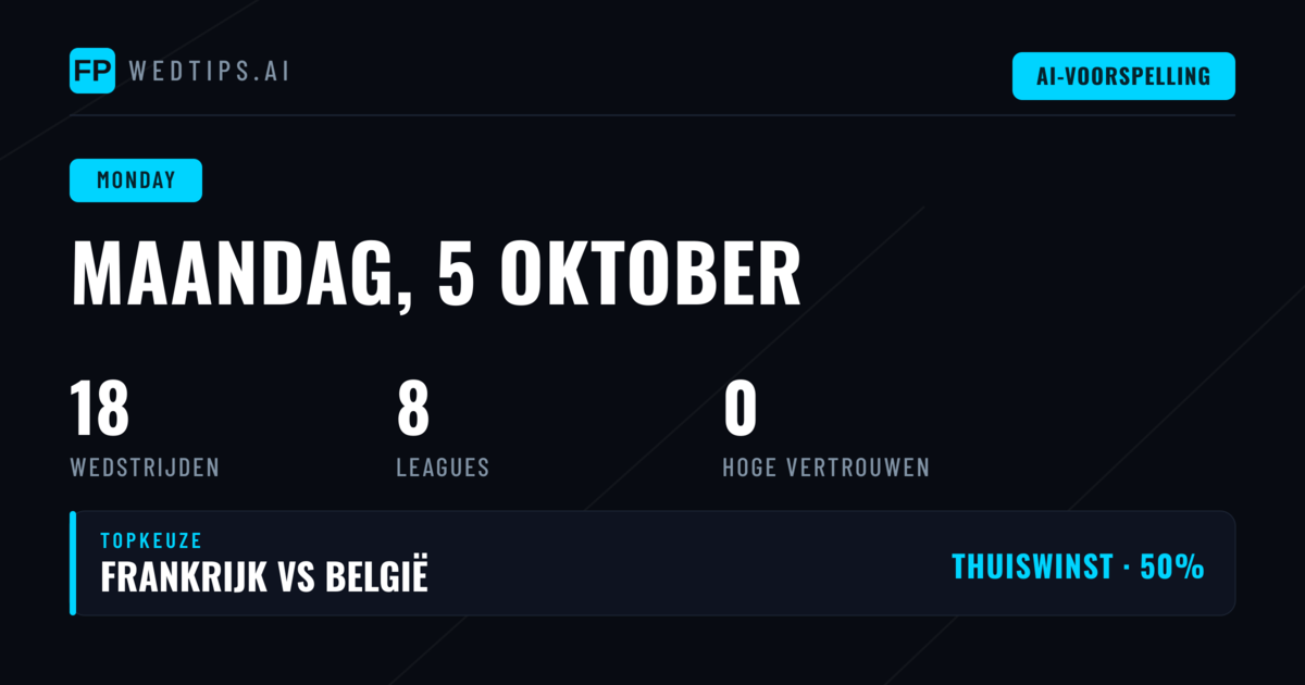 Maandag 5 Oct 2026: Internationale Combineert Met Zuid-Amerikaans