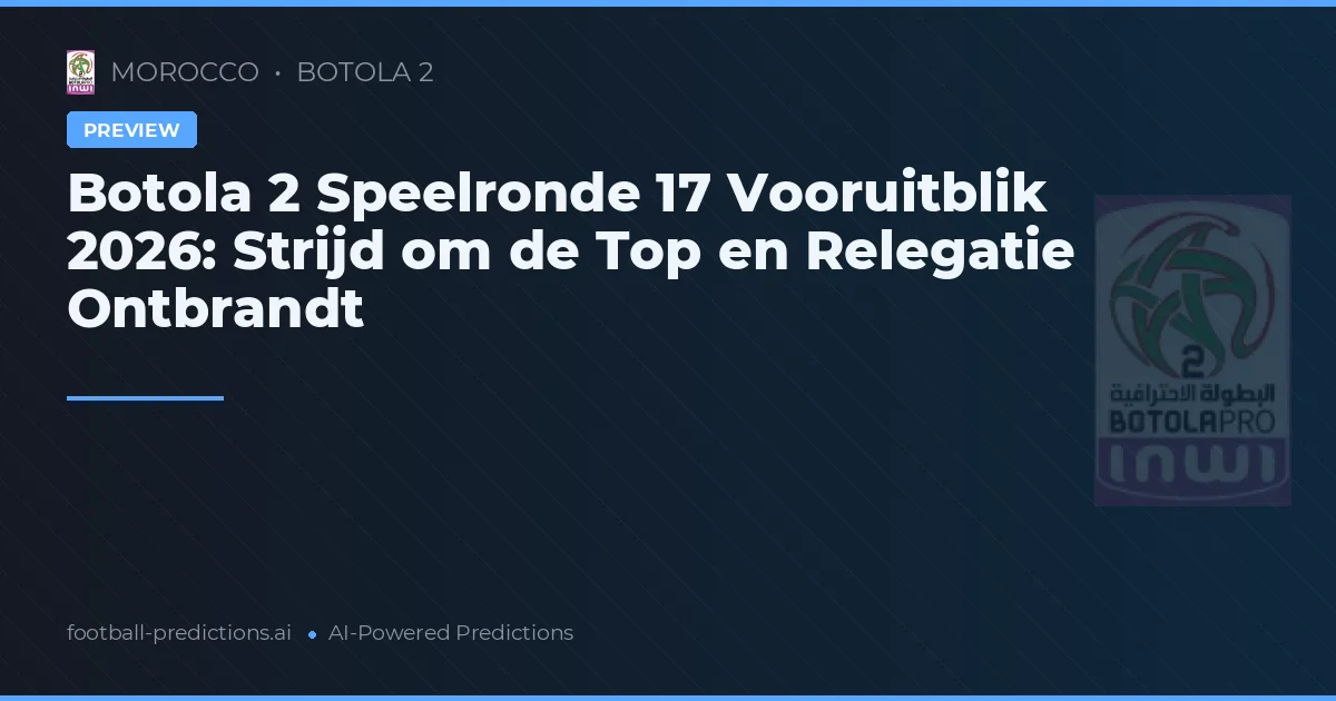 Botola 2 Speelronde 17 Vooruitblik 2026: Strijd om de Top en Relegatie Ontbrandt