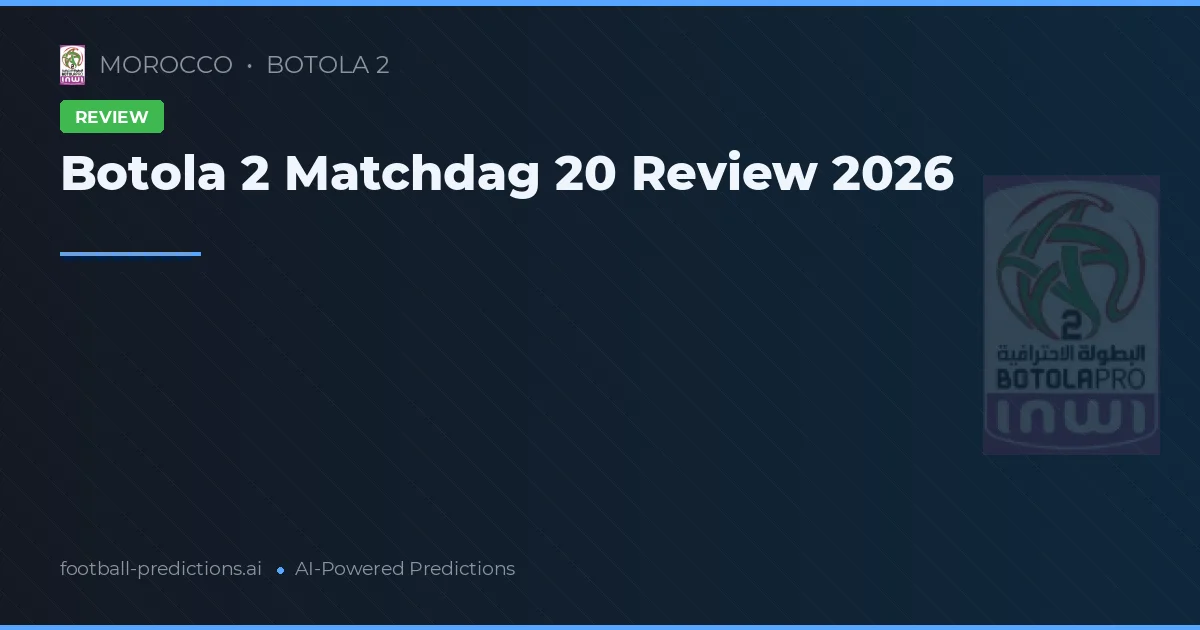 Botola 2 Matchdag 20 Review 2026