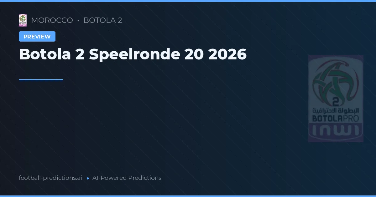 Botola 2 Speelronde 20 2026